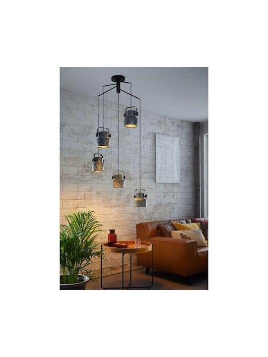 Eglo Hilcott Κρεμαστό Φωτιστικό Vintage Πολύφωτο Μαύρο 39856