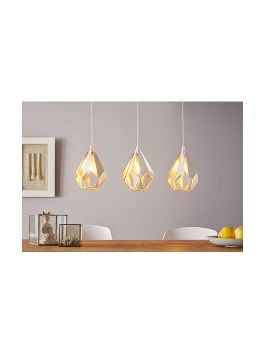 Eglo Carlton Κρεμαστό Φωτιστικό Μοντέρνο Τρίφωτο Λευκό 43002