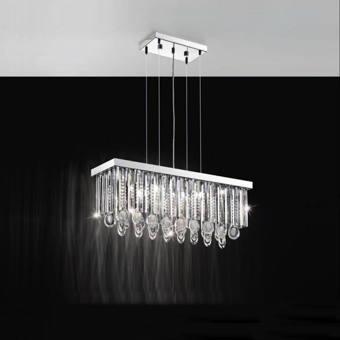 Eglo Calaonda Κρεμαστό Φωτιστικό Μοντέρνο Πολύφωτο με Κρύσταλλα Ασημί 93422 - μικρογραφία 4