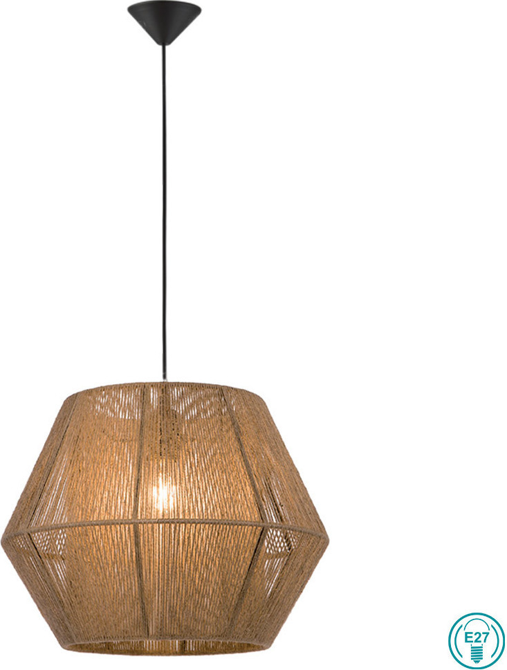 Viokef Zaira Μοντέρνο Κρεμαστό Φωτιστικό Μονόφωτο Καμπάνα με Ντουί E27 σε Καφέ Χρώμα 4198102