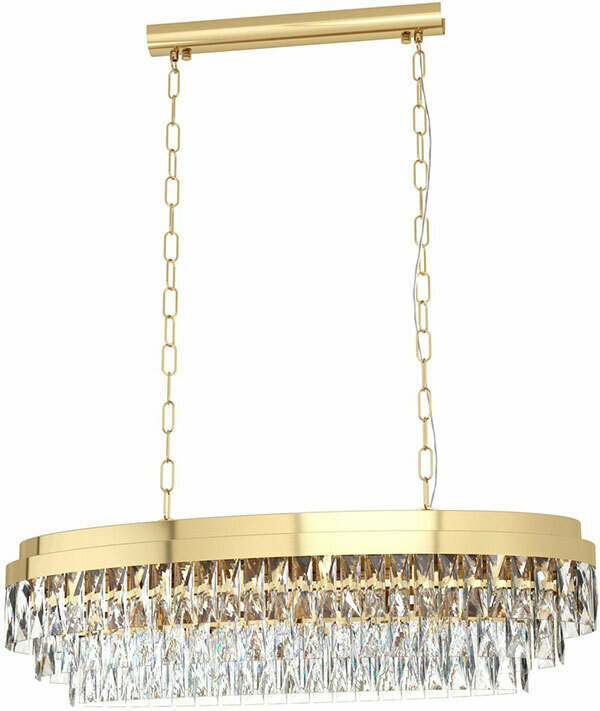 Eglo Valparaiso Κρεμαστό Φωτιστικό Vintage Πολύφωτο με Κρύσταλλα Χρυσό 39462