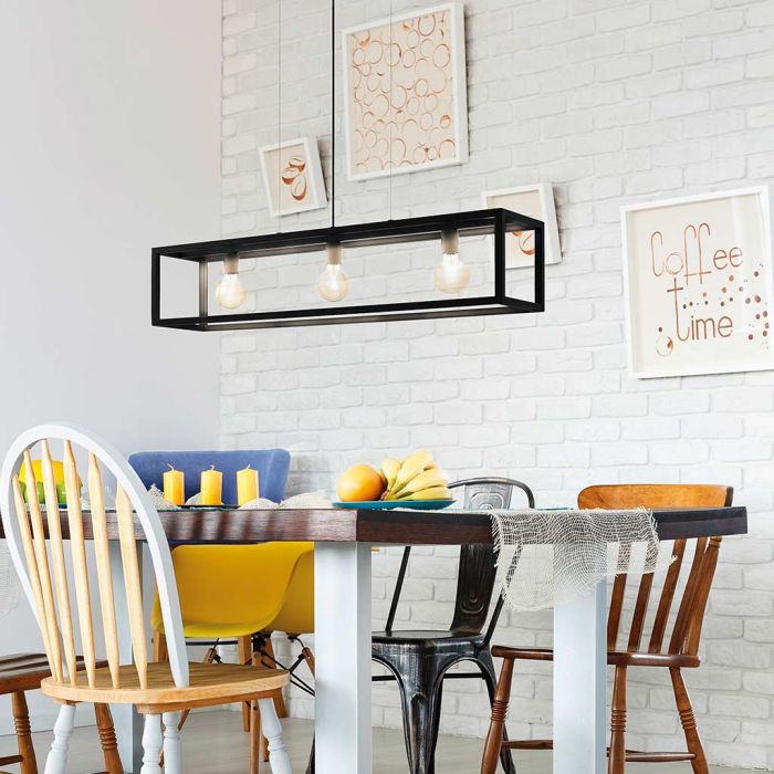 Eglo Elswick Κρεμαστό Φωτιστικό Μοντέρνο Τρίφωτο Μαύρο 49564 - second view