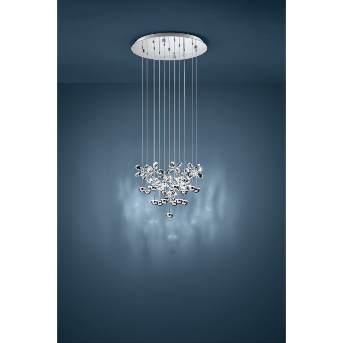 Eglo Pianopoli Μοντέρνο Κρεμαστό Φωτιστικό με Κρύσταλλα με Ενσωματωμένο LED σε Ασημί Χρώμα 93662