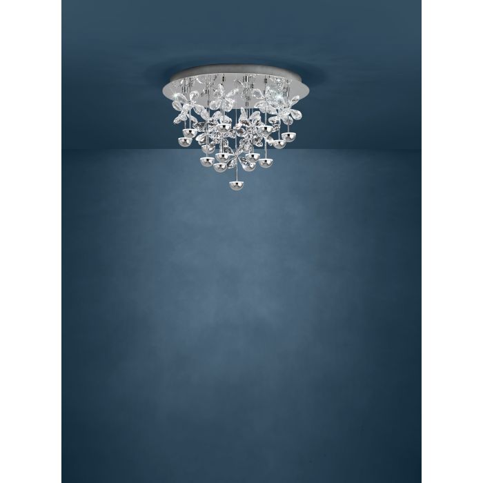 Eglo Pianopoli Μοντέρνα Πλαφονιέρα Οροφής με Ενσωματωμένο LED και Κρύσταλλα σε Ασημί χρώμα 15cm 39245