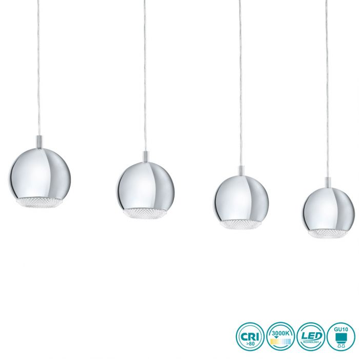 Eglo Conesa Κρεμαστό Φωτιστικό Μοντέρνο Πολύφωτο Ράγα Ασημί 95912 - second view