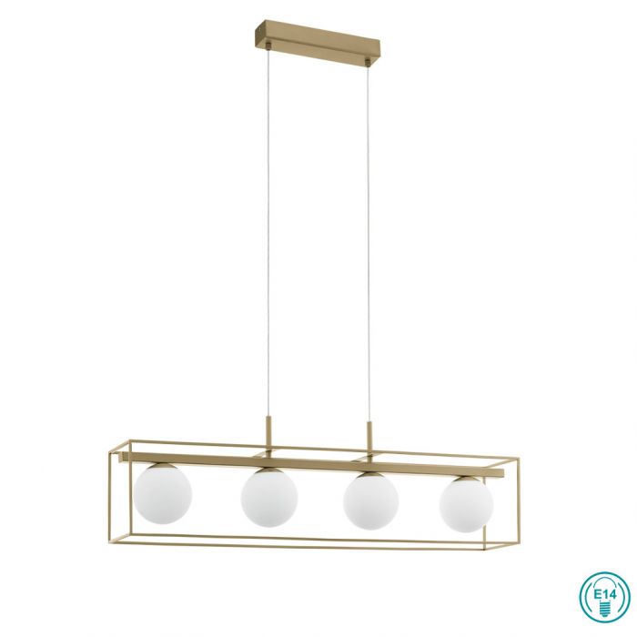 Eglo Vallaspra Κρεμαστό Φωτιστικό Μοντέρνο Πολύφωτο Ράγα Χρυσό 97793