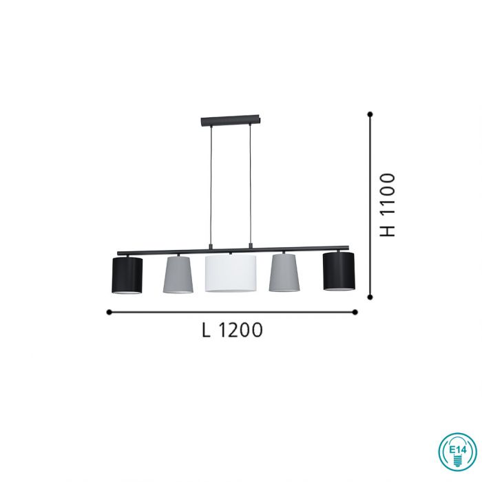Eglo Almeida Κρεμαστό Φωτιστικό Μοντέρνο Πολύφωτο Πολύχρωμο 98588 - μικρογραφία 5
