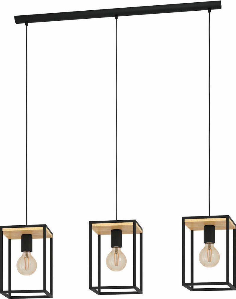 Eglo Libertad Κρεμαστό Φωτιστικό Μοντέρνο Τρίφωτο Ράγα Μαύρο 99855