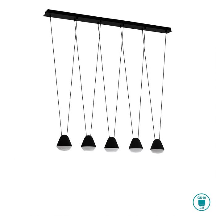 Eglo Palbieta Κρεμαστό Φωτιστικό Μοντέρνο Πολύφωτο Μαύρο 99013