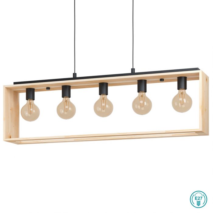 ΚΡΕΜΑΣΤΟ ΦΩΤΙΣΤΙΚΟ FAMBOROUGH E27 5X40W L100cm B16cm H110cm N. 43414 - second view