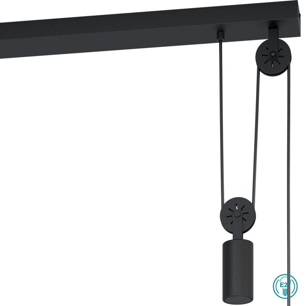 Eglo Winkworth 1 Κρεμαστό Φωτιστικό Μοντέρνο Δίφωτο Μαύρο 43436 - second view