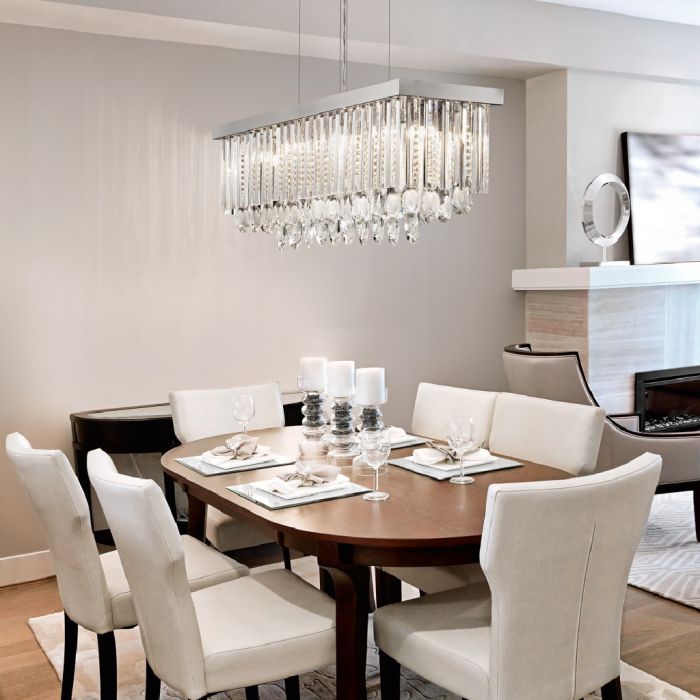 Eglo Calaonda Κρεμαστό Φωτιστικό Μοντέρνο Πολύφωτο με Κρύσταλλα Ασημί 93422 - second view