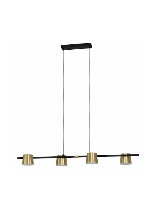 Eglo Altamira Μοντέρνο Κρεμαστό Φωτιστικό Πολύφωτο Ράγα για 4 Λαμπτήρες GU10 σε Χρυσό Χρώμα 39985