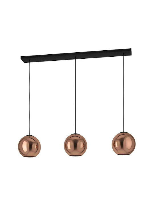 Eglo Cordoba Μοντέρνο Κρεμαστό Φωτιστικό Τρίφωτο Ράγα με Ντουί E27 σε Χάλκινο Χρώμα 390095