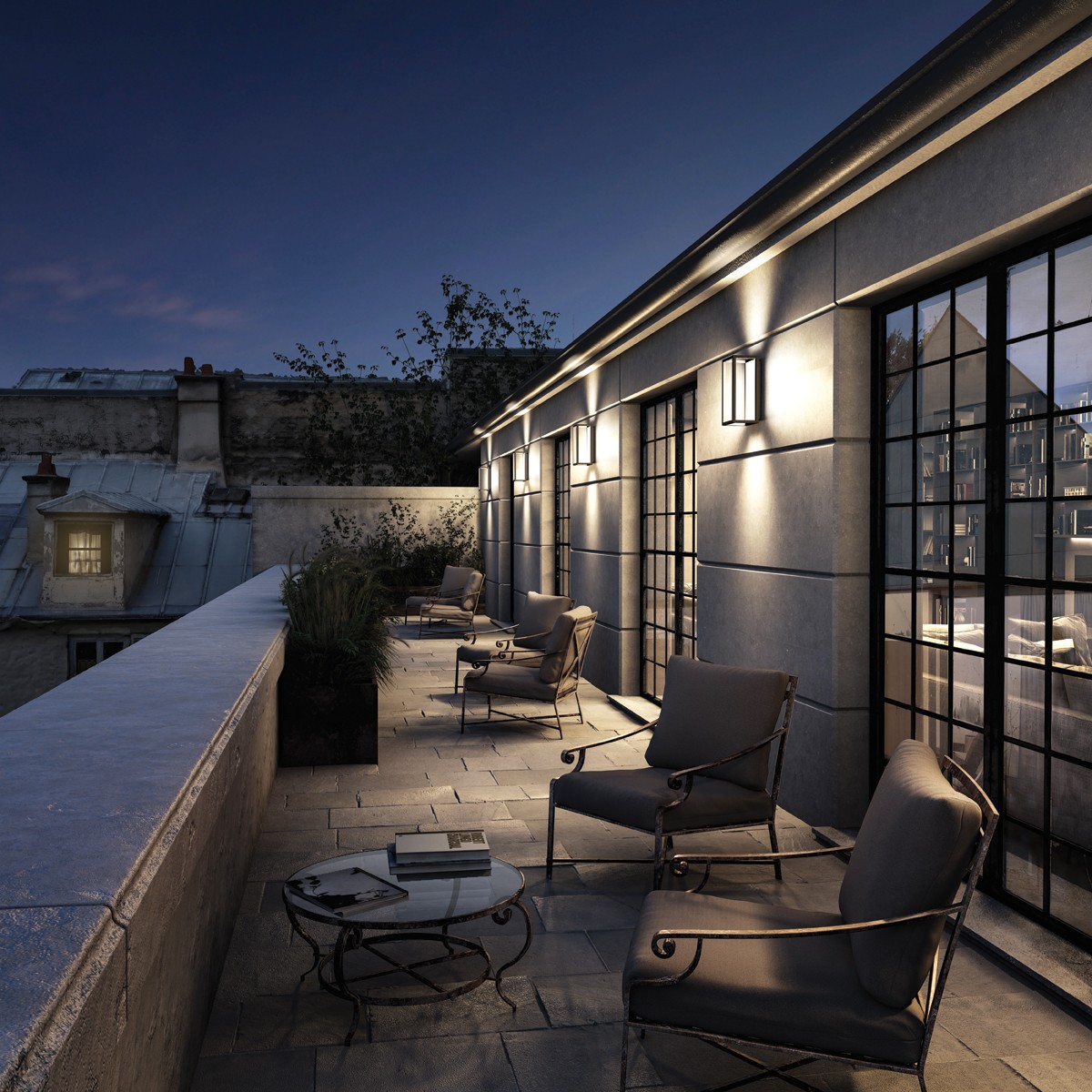 VK Lighting VK/02155/WA/AN/W Στεγανή Επιτοίχια Πλαφονιέρα Εξωτερικού Χώρου με Ενσωματωμένο LED σε Μαύρο Χρώμα