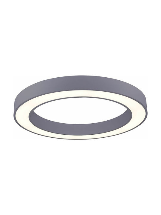 VK Lighting VK/04243CE/AN/W/80 Μοντέρνα Μεταλλική Πλαφονιέρα Οροφής με Ενσωματωμένο LED σε Γκρι χρώμα 80cm