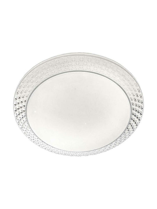 Inlight Μοντέρνα Πλαφονιέρα Οροφής με Ενσωματωμένο LED και Κρύσταλλα σε Λευκό χρώμα 50cm 42164-Α-Λευκό