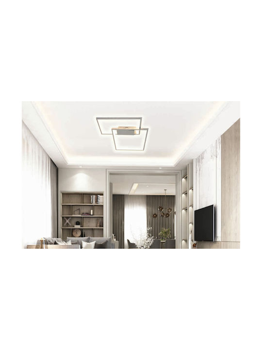 Inlight Μοντέρνα Μεταλλική Πλαφονιέρα Οροφής με Ενσωματωμένο LED σε Ασημί χρώμα 45cm 6066-CH