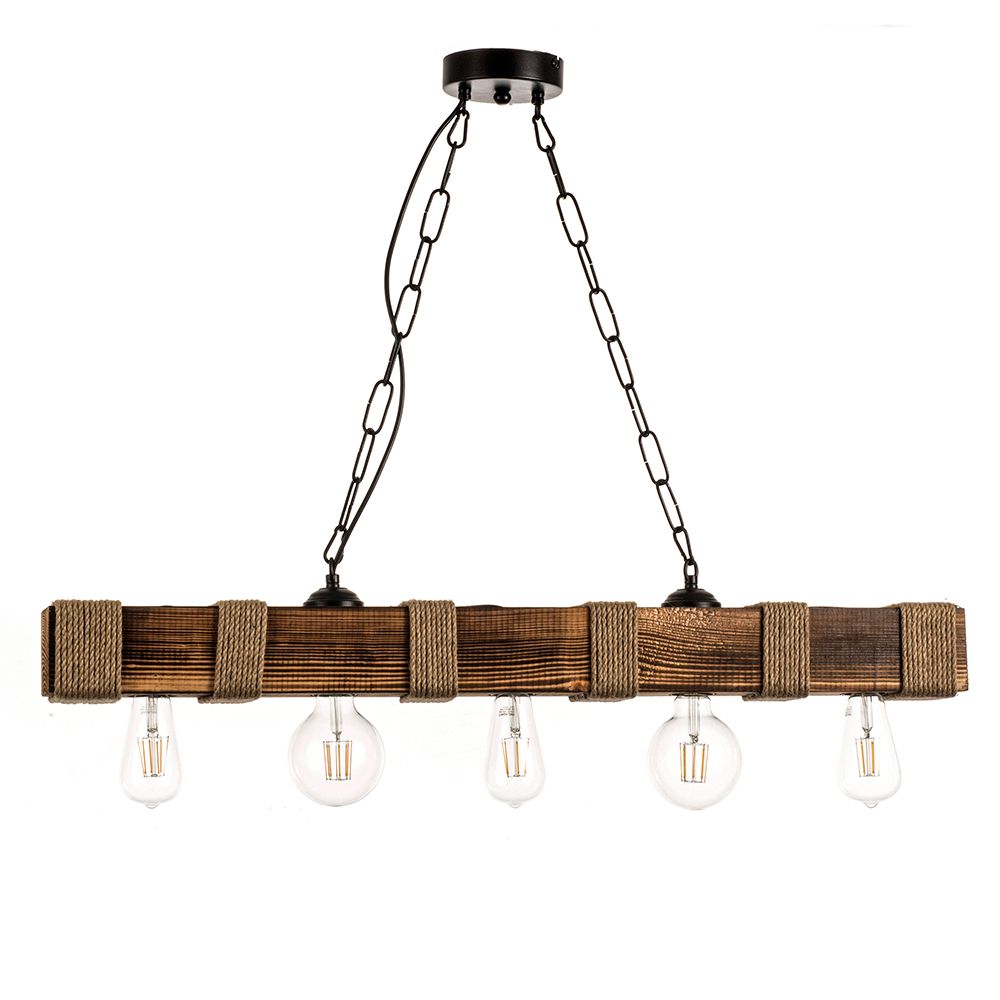 INLIGHT ΠΕΝΤΑΦΩΤΟ ΦΩΤΙΣΤΙΚΟ ΟΡΟΦΗΣ ΞΥΛΙΝΟ ΚΑΦΕ 5318-5