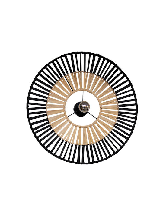 Zambelis Lights Μοντέρνο Φωτιστικό Τοίχου με Ντουί E27 σε Μαύρο Χρώμα Πλάτους 60cm 19252