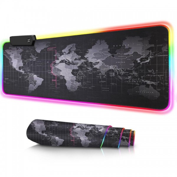 Gaming MousePad με RGB LED 40x90cm World Map