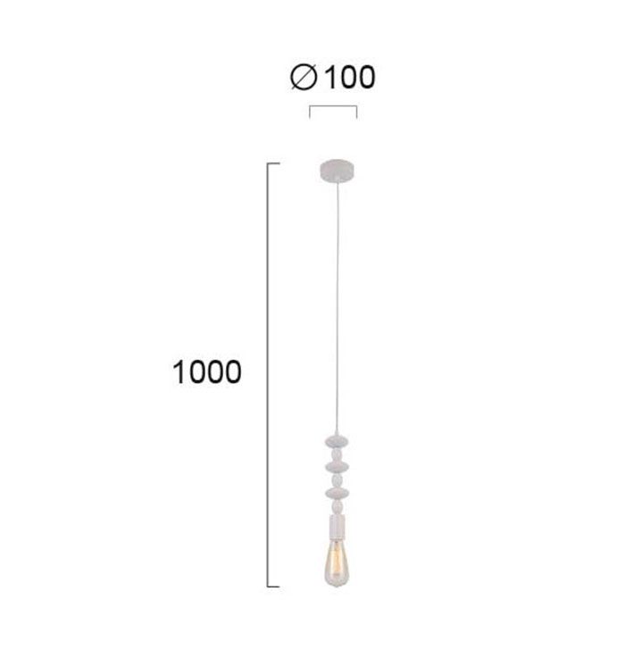 VIOKEF Φωτιστικό κρεμαστό 1X40W E27 230V Λευκό 4163001 MARRI - second view