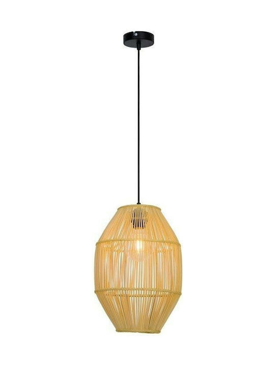 Viokef Anteo Vintage Κρεμαστό Φωτιστικό Μονόφωτο με Ντουί E27 σε Μπεζ Χρώμα 4228400