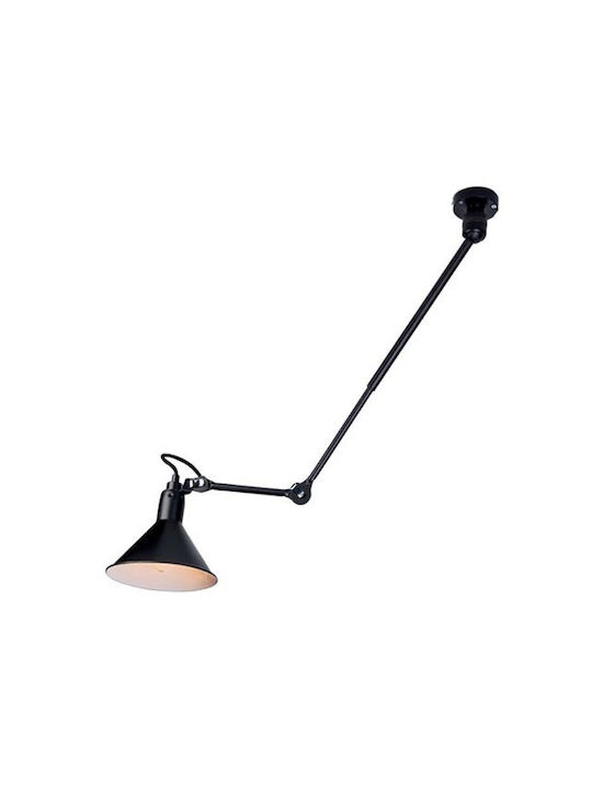 Zambelis Lights Vintage Φωτιστικό Τοίχου με Ντουί E27 σε Μαύρο Χρώμα Πλάτους 20cm 19218 - second view