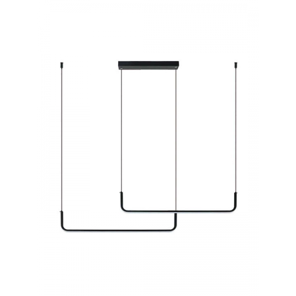 Zambelis Lights Μοντέρνο Κρεμαστό Φωτιστικό Ράγα με Ενσωματωμένο LED σε Μαύρο Χρώμα 22010