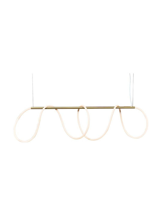 Zambelis Lights 19254 Μοντέρνο Κρεμαστό Φωτιστικό Ράγα με Ενσωματωμένο LED σε Χρυσό Χρώμα