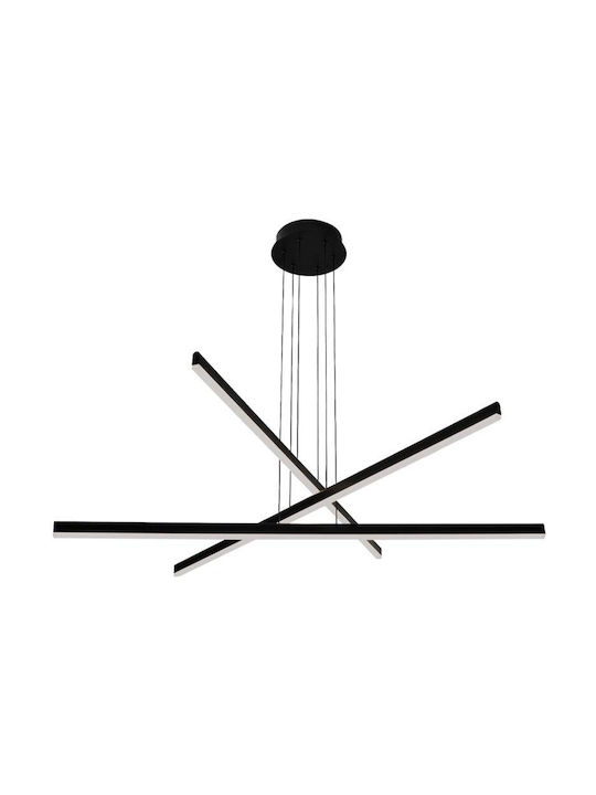 Zambelis Lights 1947 Μοντέρνο Κρεμαστό Φωτιστικό με Ενσωματωμένο LED σε Μαύρο Χρώμα 