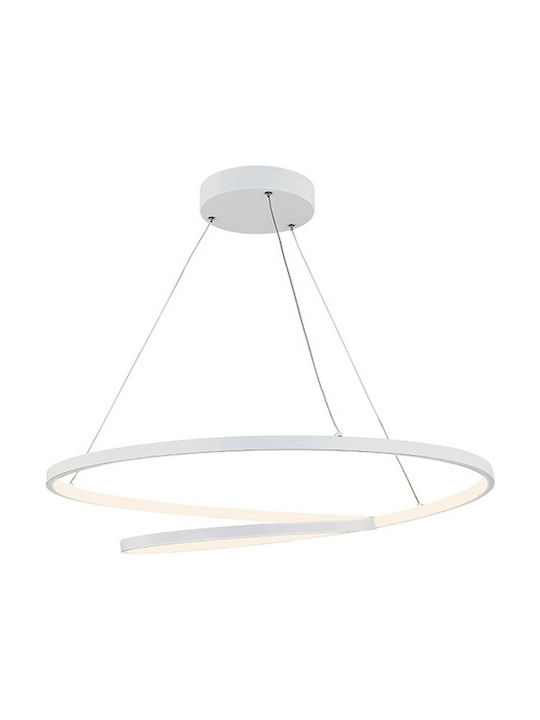Zambelis Lights Μοντέρνο Κρεμαστό Φωτιστικό με Ενσωματωμένο LED σε Λευκό Χρώμα 180055
