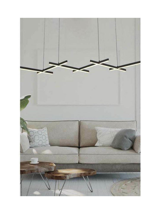 Zambelis Lights Μοντέρνο Κρεμαστό Φωτιστικό Ράγα με Ενσωματωμένο LED σε Μαύρο Χρώμα 1948 - second view