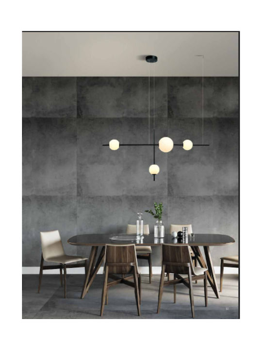 Zambelis Lights Μοντέρνο Κρεμαστό Φωτιστικό Πολύφωτο Μπάλα με Ενσωματωμένο LED σε Μαύρο Χρώμα 20131