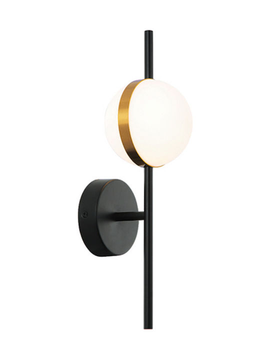 Zambelis Lights Μοντέρνο Φωτιστικό Τοίχου με Ενσωματωμένο LED και Θερμό Λευκό Φως σε Μαύρο Χρώμα Πλάτους 12.5cm  2003