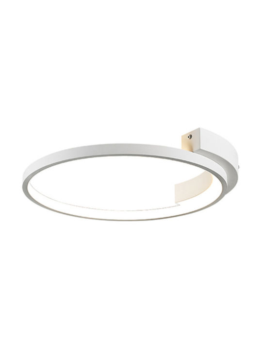 Zambelis Lights Μοντέρνα Μεταλλική Πλαφονιέρα Οροφής με Ενσωματωμένο LED σε Λευκό χρώμα 42.5cm  2075
