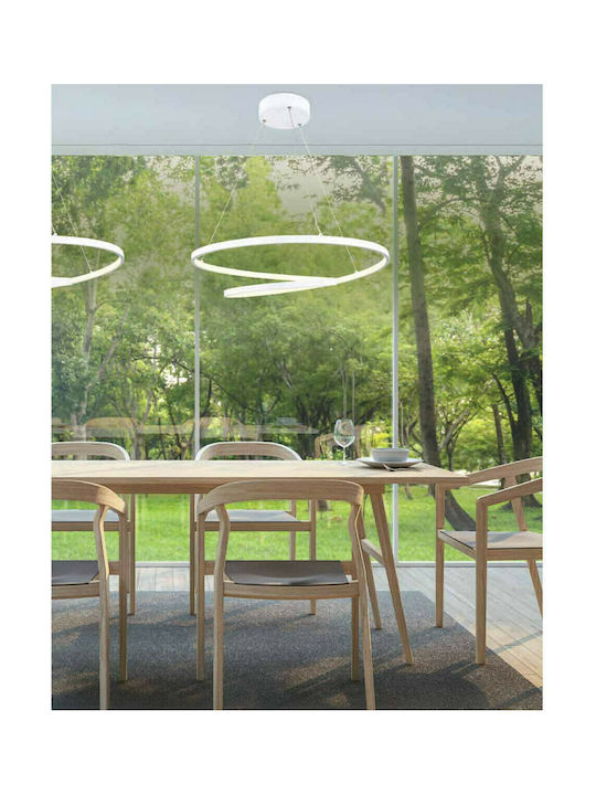 Zambelis Lights Μοντέρνο Κρεμαστό Φωτιστικό με Ενσωματωμένο LED σε Λευκό Χρώμα 180055 - second view