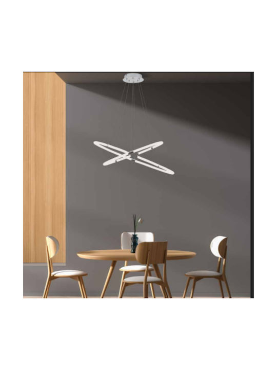 Zambelis Lights 1953 Μοντέρνο Κρεμαστό Φωτιστικό με Ενσωματωμένο LED σε Λευκό Χρώμα - second view