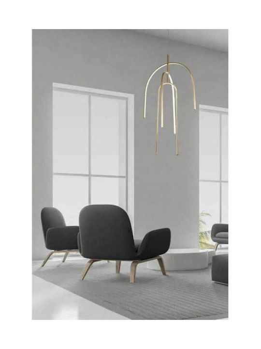 Zambelis Lights 1931 Μοντέρνο Κρεμαστό Φωτιστικό με Ενσωματωμένο LED σε Χρυσό Χρώμα 1931  - second view