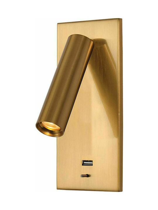 Zambelis Lights Μονό Σποτ με Ενσωματωμένο LED και Θερμό Φως σε Χρυσό Χρώμα H-67