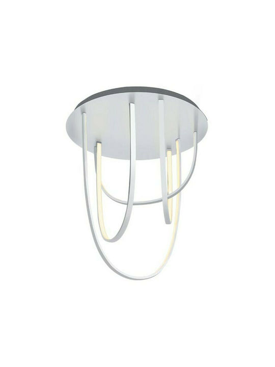 Zambelis Lights Μοντέρνα Μεταλλική Πλαφονιέρα Οροφής με Ενσωματωμένο LED σε Λευκό χρώμα 60cm 1950