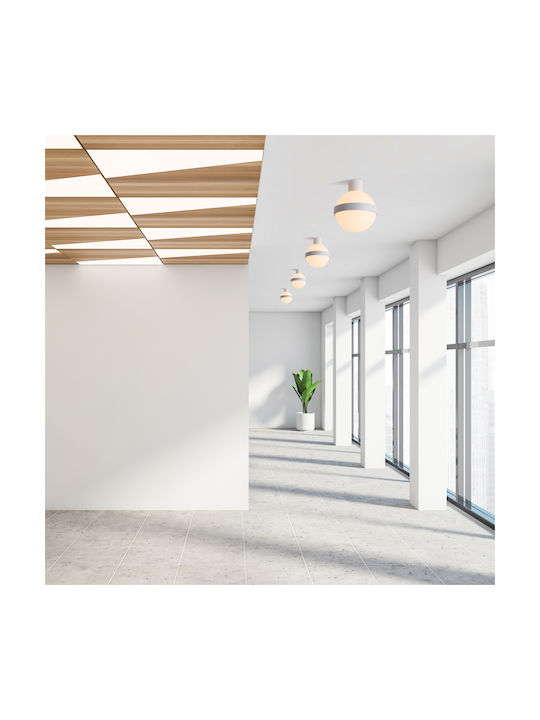 Zambelis Lights Μοντέρνα Γυάλινη Πλαφονιέρα Οροφής με Ενσωματωμένο LED σε Γκρι χρώμα 19cm 20172