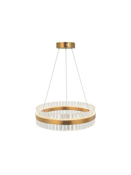 Zambelis Lights Μοντέρνο Κρεμαστό Φωτιστικό με Ενσωματωμένο LED σε Χρυσό Χρώμα 22041