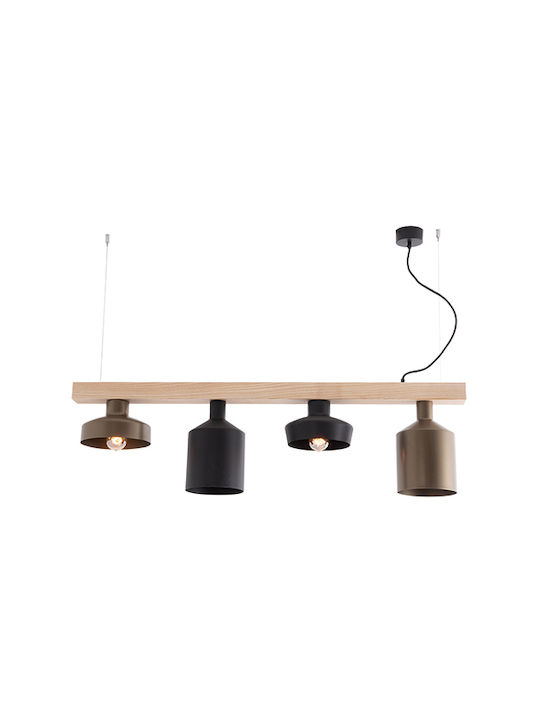 Zambelis Lights Μοντέρνο Κρεμαστό Φωτιστικό Πολύφωτο Ράγα για 4 Λαμπτήρες E27 Πολύχρωμο 22213