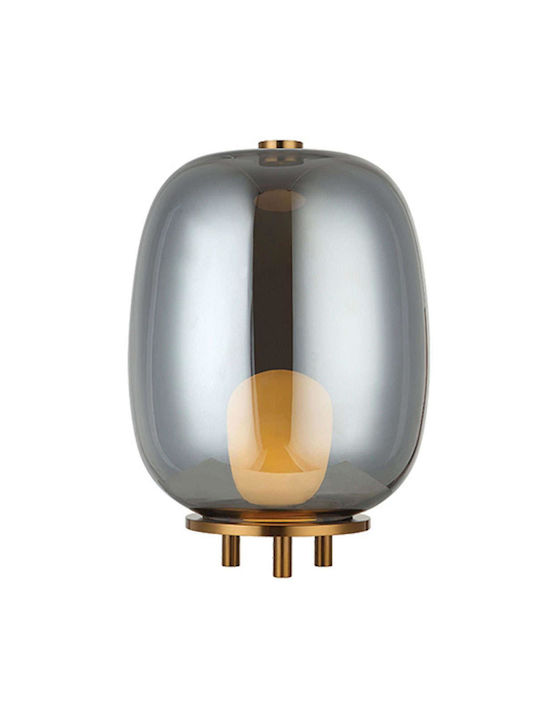 Zambelis Lights Μέταλλο Γυαλί Smoke Gold Επιτραπέζιο Διακοσμητικό Φωτιστικό με Ντουί για Λαμπτήρα G9 σε Μαύρο Χρώμα 22066 