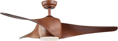 Zambelis Lights 20256 Ανεμιστήρας Οροφής 132cm με Φως Καφέ