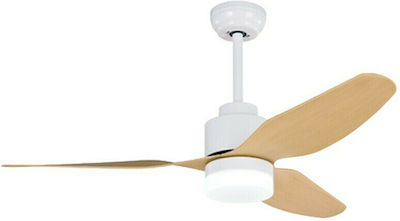 Zambelis Lights 19130 Ανεμιστήρας Οροφής 120cm με Φως και Τηλεχειριστήριο Μπεζ