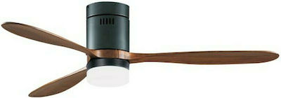 Zambelis Lights 19144 Ανεμιστήρας Οροφής 132cm με Φως και Τηλεχειριστήριο Καφέ