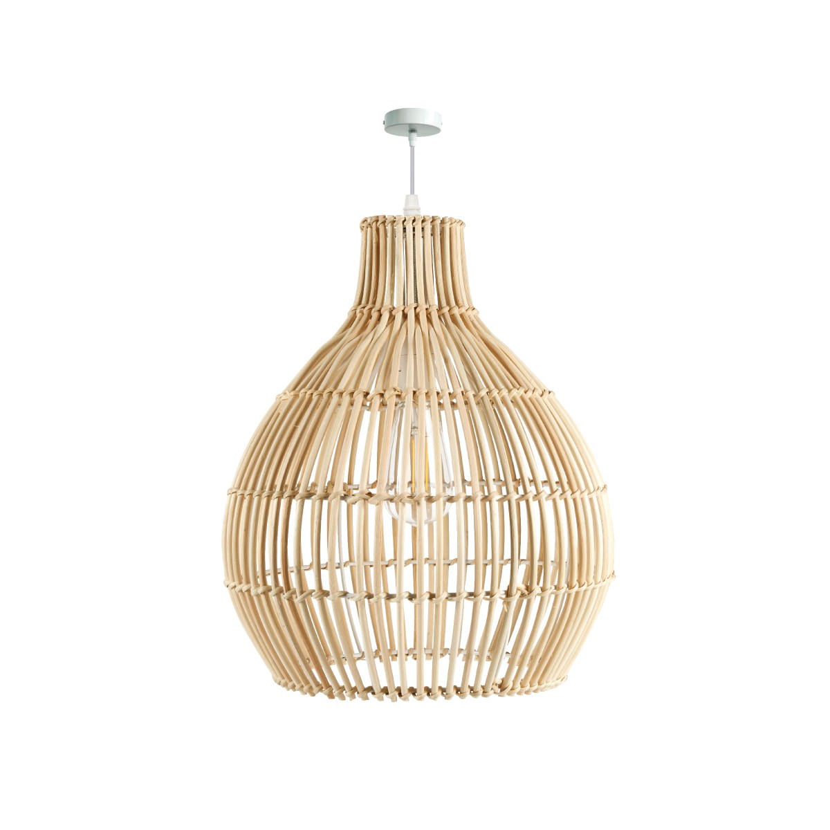 Φωτιστικό κρεμαστό rattan, 240V, Ε27, Max 40w, IP20, ø60x70cm, ανοιχτό καφέ VK/03146PE/60