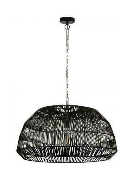 VK Lighting VK/03148PE/73 Vintage Κρεμαστό Φωτιστικό Μονόφωτο με Ντουί E27 σε Μαύρο Χρώμα